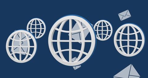 Digital Global Connectivity Concept with Globe and Mail Icons - Download Free Stock Images Pikwizard.com
