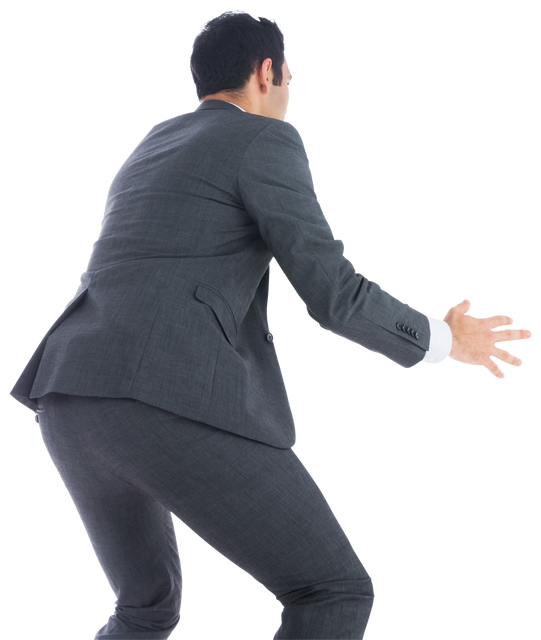 Back View of Biracial Businessman Holding Pose on Transparent Background - Download Free Stock Videos Pikwizard.com