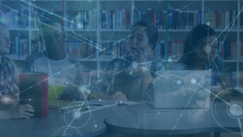 Diverse Team Engaging with Technology and Networking Art