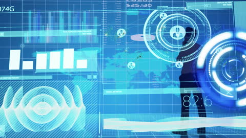 Futuristic Business Technology and Data Analysis Interface