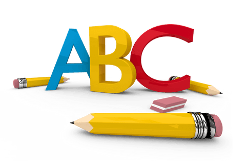 bright abc letters with yellow pencils on transparent background - Download Free Stock Videos Pikwizard.com