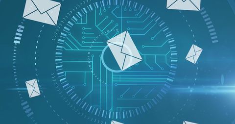 Digital Communication Technology with Envelope Icons - Download Free Stock Images Pikwizard.com