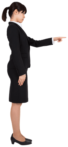 transparent businesswoman pointing with intensity in profile - Download Free Stock Videos Pikwizard.com