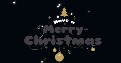 Elegant Christmas Greeting with Gold Ornaments on Black Background - Download Free Stock Images Pikwizard.com