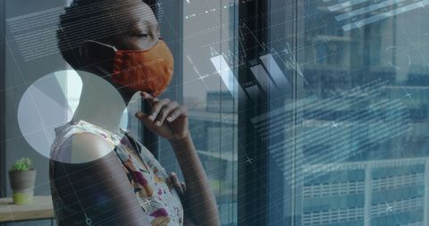 Businesswoman Analyzing Financial Data Amid Pandemic