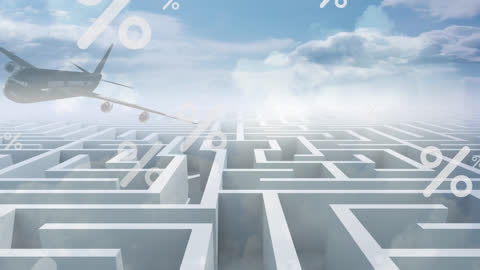 Data and Analytics in Aviation Concept with Labyrinth Maze