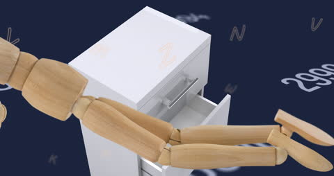 Animated Mannequin Analyzing Digital Data in Modern Interface