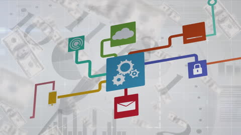 Digital Network Technology Concept with Financial Data