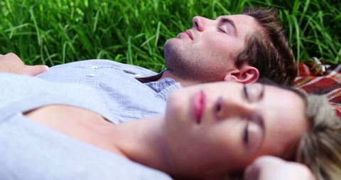 Peaceful Couple Relaxing Outdoors in Sunny Vineyard - Download Free Stock Images Pikwizard.com