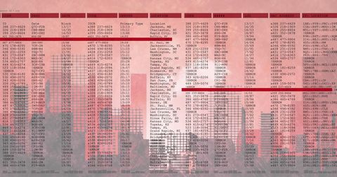 Data Processing Overlay on Cityscape Highlighting Technology Anatomy - Download Free Stock Images Pikwizard.com