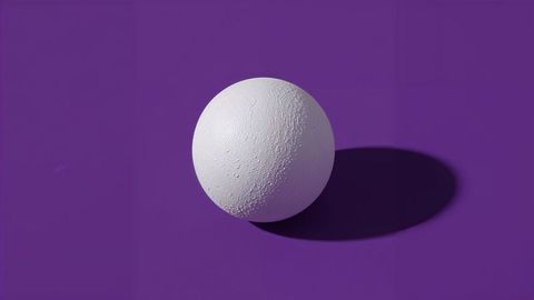 Minimalist Textured White Sphere on Purple Background