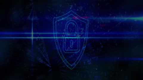 Digital Security and Data Encryption Concept with Lock