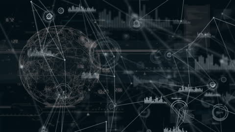 Abstract Global Network Visual with Data Connections