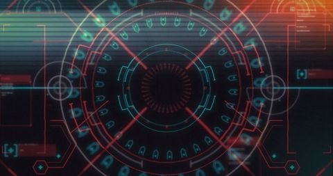 Futuristic Digital Interface with Neon Elements and Glitch Effect - Download Free Stock Images Pikwizard.com