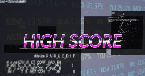 Dynamic Digital Interface with High Score Overlay - Download Free Stock Images Pikwizard.com