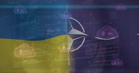 Cybersecurity Warfare Concepts with NATO and Ukraine Themes - Download Free Stock Images Pikwizard.com
