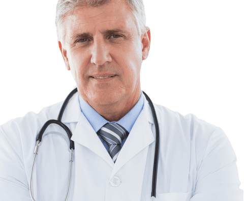 transparent background of confident male doctor in lab coat with stethoscope - Download Free Stock Videos Pikwizard.com