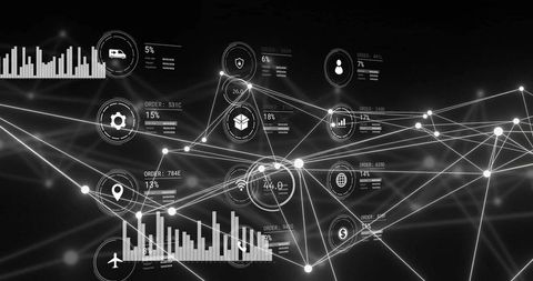 Digital data processing with interface connection network