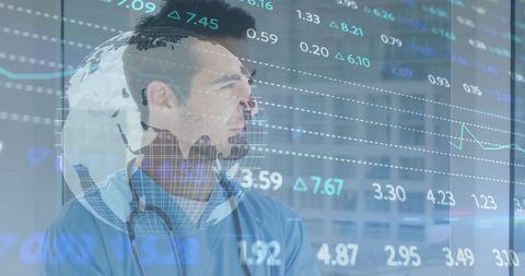 Doctor Examining Global Healthcare Data Trends