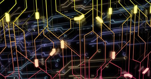 Futuristic Digital Network Connections on Black Background - Download Free Stock Images Pikwizard.com