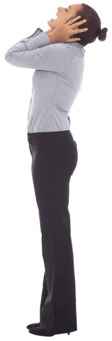 Transparent Image of Angry Businesswoman Shouting in Profile View
