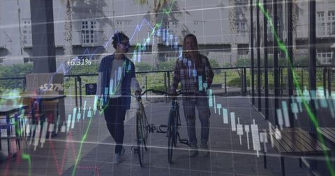 Global Financial Analysis Overlay on Friends with Bicycles