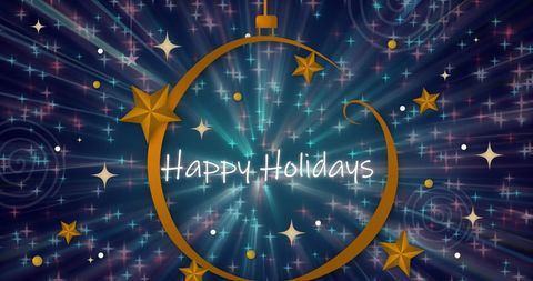Festive Decor with Happy Holidays Message and Starry Lights - Download Free Stock Images Pikwizard.com