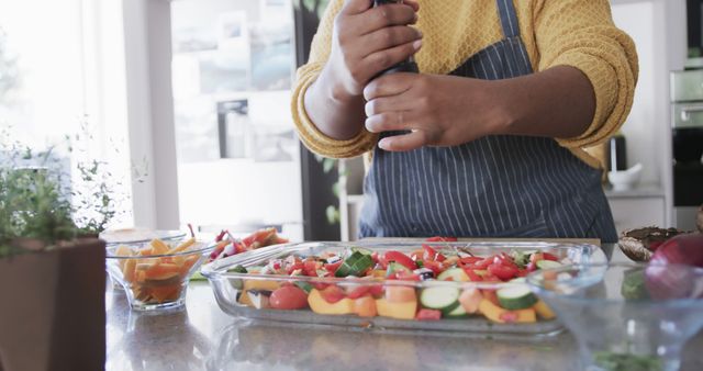 Person Preparing Healthy Vegetable Dish in Modern Kitchen - Download Free Stock Images Pikwizard.com