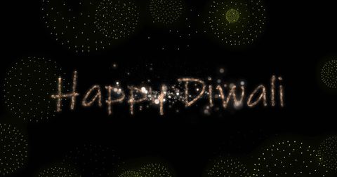 Festive Happy Diwali Greeting with Sparkling Fireworks
