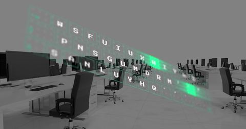 Futuristic Digital Interface in Modern Office Environment - Download Free Stock Images Pikwizard.com