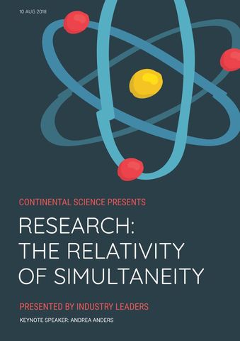 academic science event poster with atom model - Download Free Stock Templates Pikwizard.com