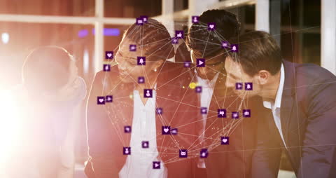 Diverse Business Team Connected in Digital Networked Office