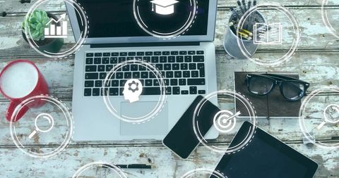 Tech Infused Workspace with Digital Innovative Elements