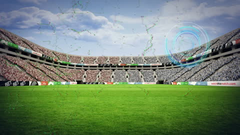 Digital Overlay with Scanning Animation on Sports Stadium