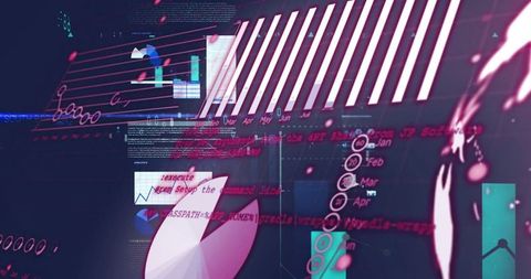 futuristic dashboard with neon code overlay in digital analytics - Download Free Stock Images Pikwizard.com
