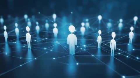 Human Network Connection with Digital Grid and Pulsing Beams