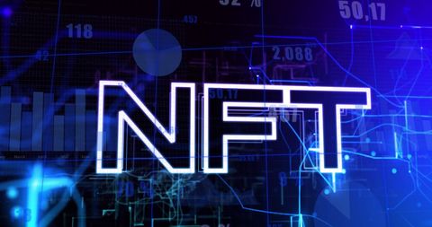 nft concept in digital cyber space technology background - Download Free Stock Images Pikwizard.com