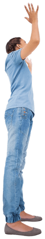 Angry woman raising arms transparent emotions expression png