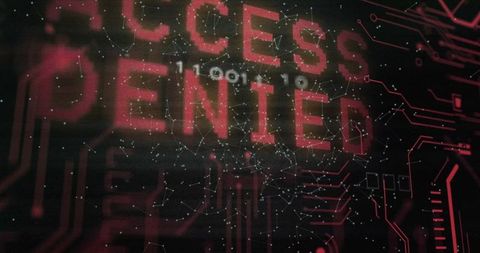 Cybersecurity Concept with Access Denied Digital Interface