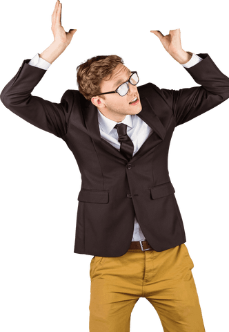 transparent clueless businessman raising arms looking up - Download Free Stock Videos Pikwizard.com