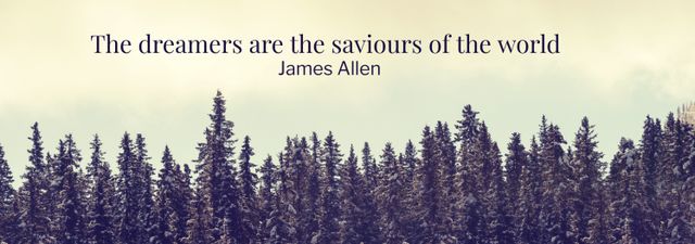 Serene Forest Skyline with Motivational Quote by James Allen - Download Free Stock Templates Pikwizard.com