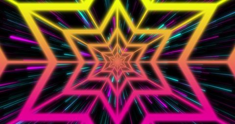 Neon Star Pattern in Hypnotic Motion with Vibrant Colors - Download Free Stock Images Pikwizard.com