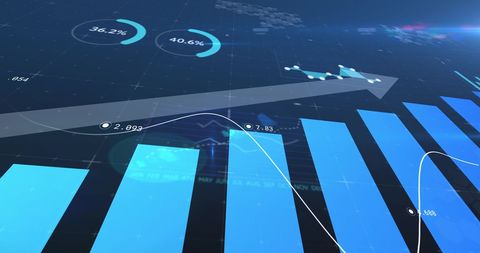 Financial Data Analysis with Growth Arrow and Statistics - Download Free Stock Images Pikwizard.com