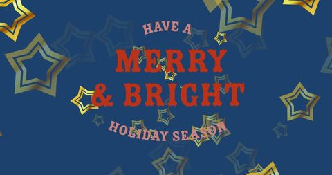 Festive Holiday Season Greeting with Golden Stars