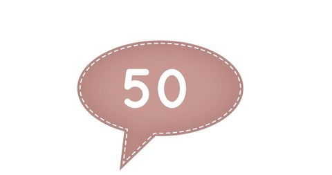 Social media network concept with speech bubble and number 50