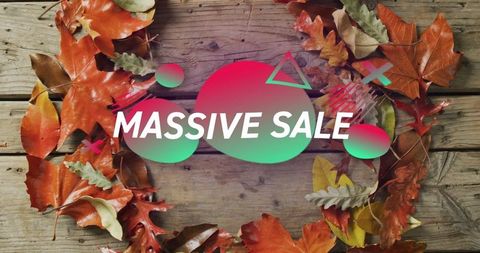 Autumn Leaves Frame with Massive Sale Banner - Download Free Stock Images Pikwizard.com