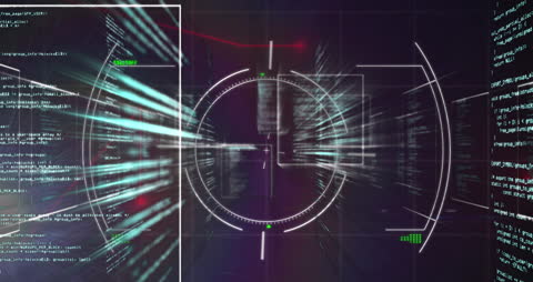 Futuristic Data Streams with Targeting Display Overlay