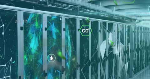 Digital Data Processing with Icon Overlays - Download Free Stock Images Pikwizard.com