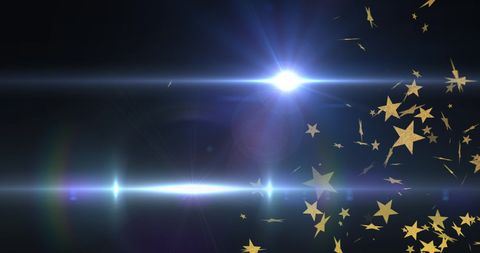 Festive Gold Stars with Glowing Blue Light Flares - Download Free Stock Images Pikwizard.com