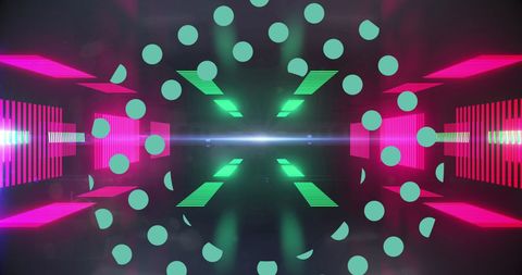 Vibrant Green Dots with Neon Lights in Futuristic Space - Download Free Stock Images Pikwizard.com